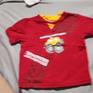 Red Monster Truck Kids Tee